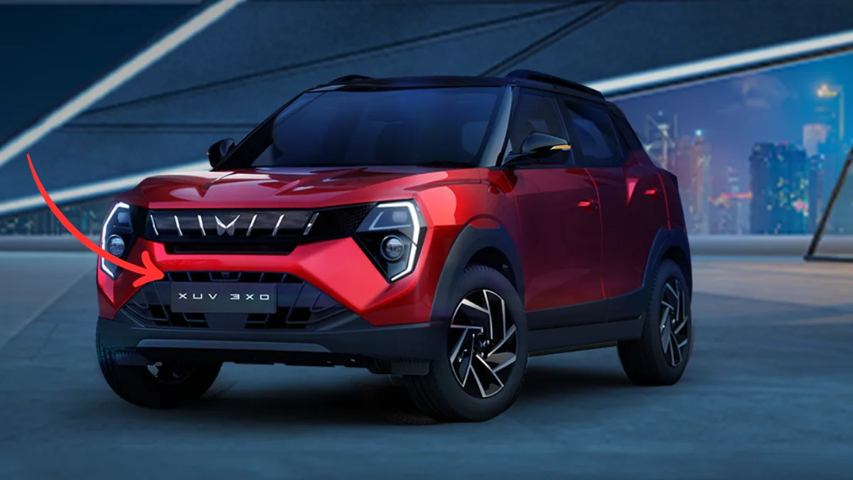 Mahindra XUV 3XO front view with LED headlights and bold grille