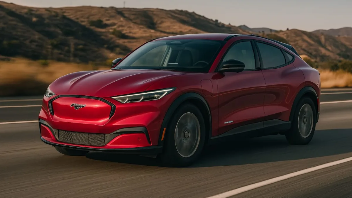 Ford Mustang Mach-E electric SUV 2025 front view in India