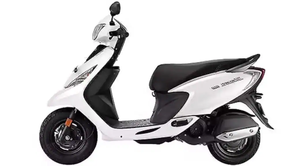 Front view of TVS Zest 110 with LED tail light and DRLs
