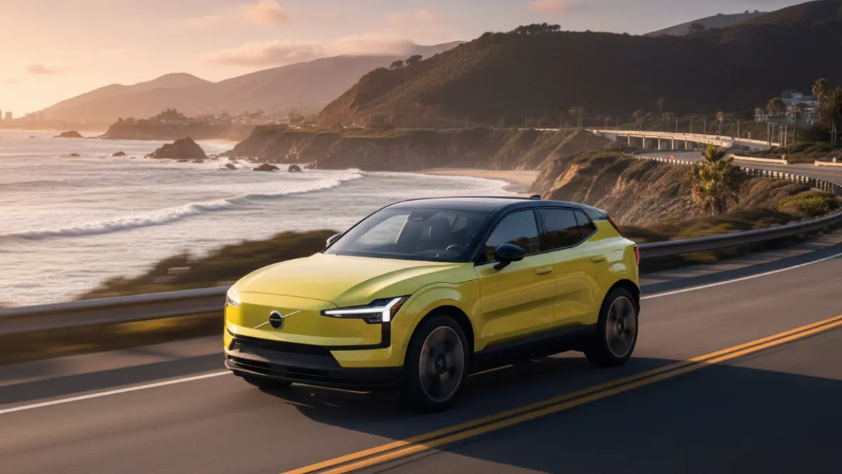 Side profile of KIA EV4 electric car showing stylish body and alloy wheels