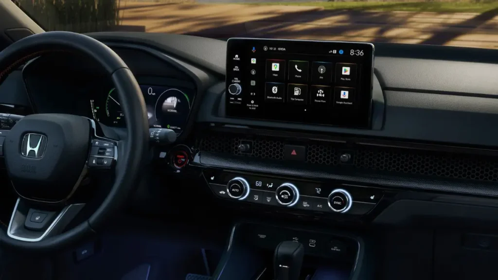 Honda CR-V interior with spacious cabin, premium dashboard and comfortable seats