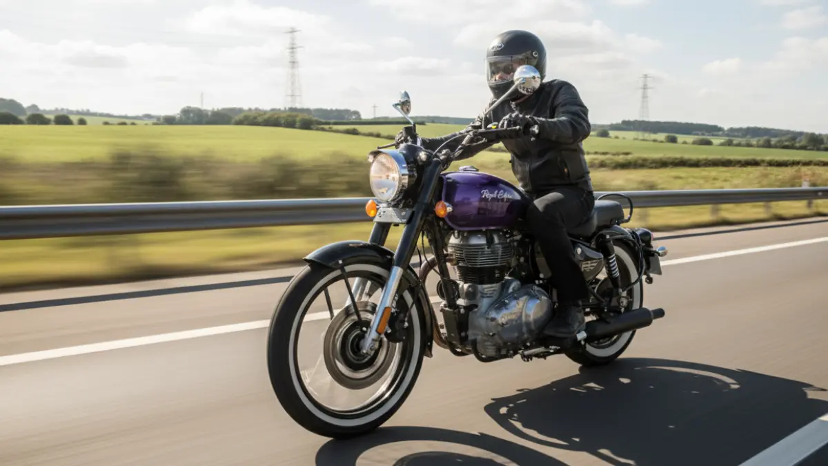 Royal Enfield Goan Classic 350 side view on road