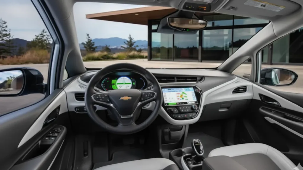 Chevrolet Bolt EV interior with touchscreen display and comfortable seating