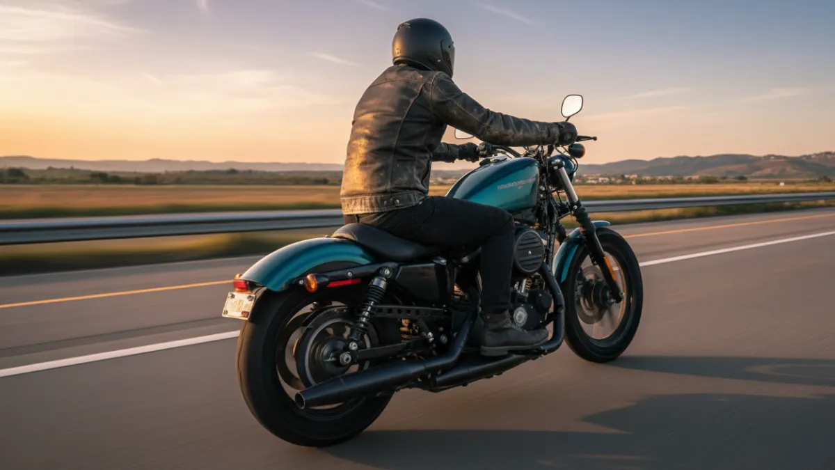 Harley Davidson Iron 883 cruiser bike on road