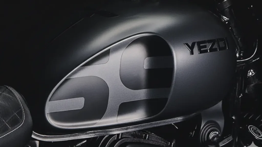 Close-up of 2025 Yezdi Roadster dashboard and handle with premium finish